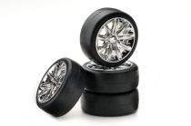 Train de roues Piste \ 9 battons / Slick\ chrom&eacute; 1:10 Absima (4) - 2510015